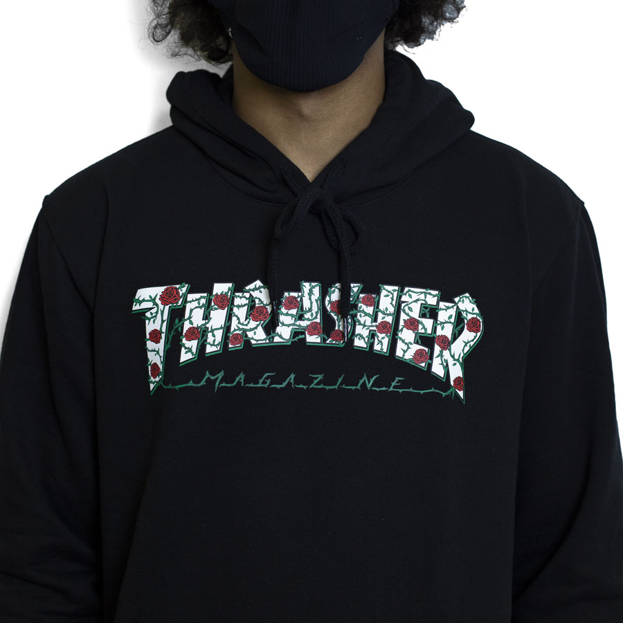 thrasher flower moletom com capuz