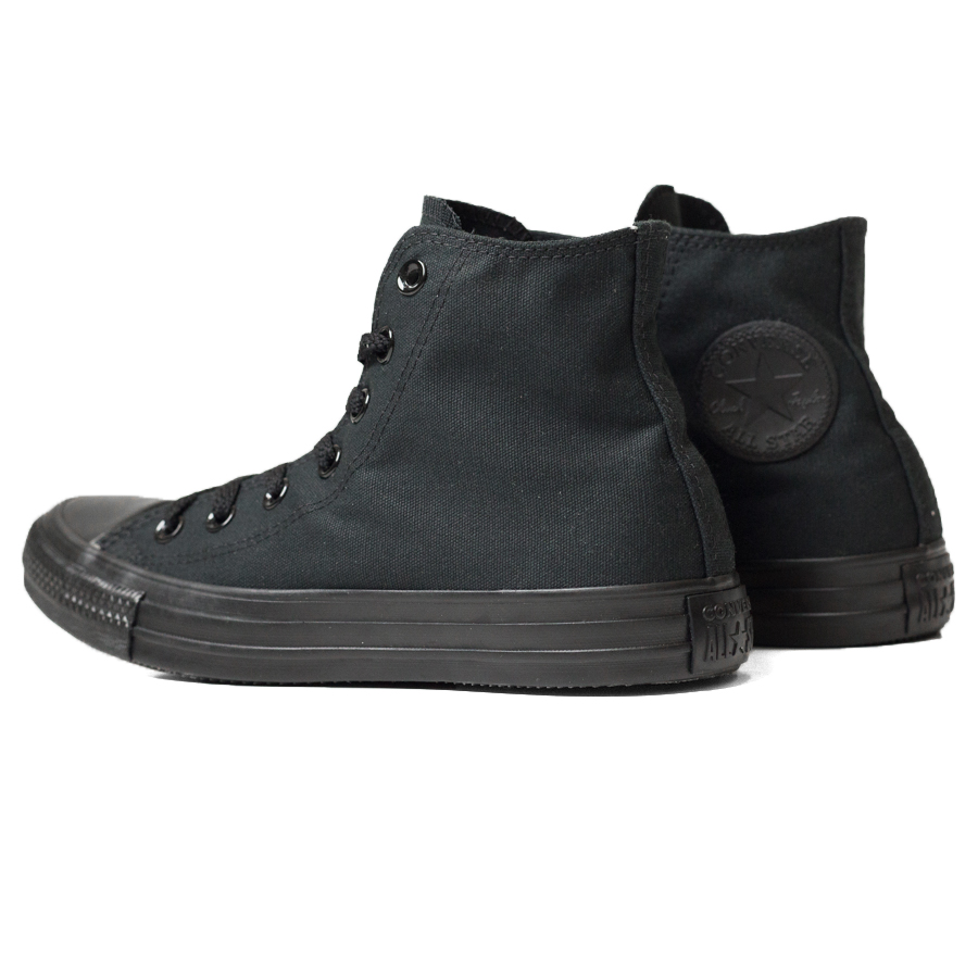 Tênis converse chuck taylor all star monochrome shops leather hi preto preto