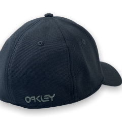 BONE OAKLEY 6 PANEL STRETCH METALLIC HAT BLACKOUT