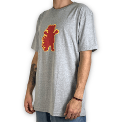CAMISETA GRIZZLY FIRE FLAME CINZA