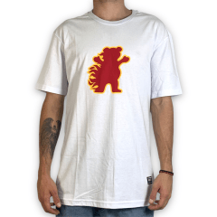 CAMISETA GRIZZLY FIRE FLAME BRANCO