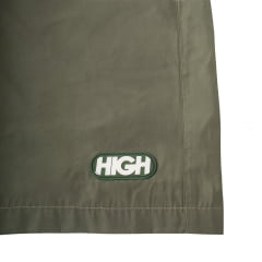 BERMUDA HIGH SWIM SHORTS LOGO GREEN