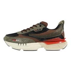 TENIS FILA RENNO RACER 2000 OLIVA/MARROM/VERMELHO