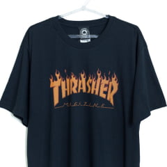 Camiseta Thrasher Magazine Flame Halftone Preta